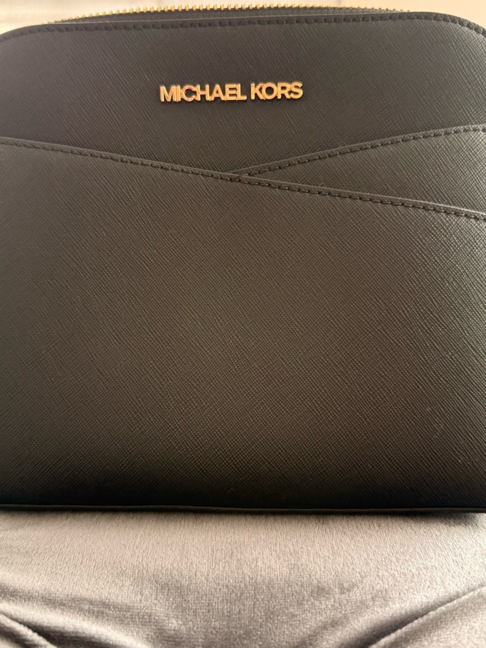 Michael Kors Black Crossbody with Gold Logo
